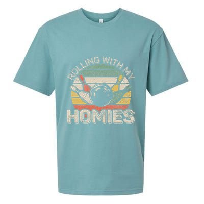 Rolling With My Homies Retro Bowling Bowler Team Funny Sueded Cloud Jersey T-Shirt