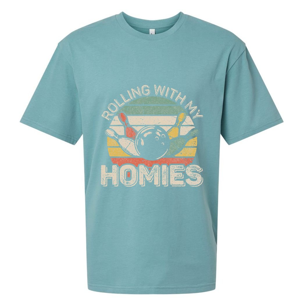 Rolling With My Homies Retro Bowling Bowler Team Funny Sueded Cloud Jersey T-Shirt