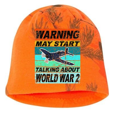 Retro Warning May Start Talking About Ww2 World War Ii Kati - Camo Knit Beanie