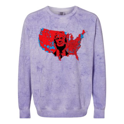 Red Wave Map Of Usa In The Trump 2024 Presidential Election Colorblast Crewneck Sweatshirt