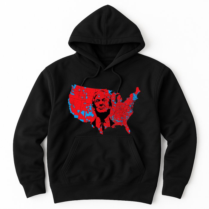 Red Wave Map Of Usa In The Trump 2024 Presidential Election Hoodie