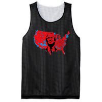 Red Wave Map Of Usa In The Trump 2024 Presidential Election Mesh Reversible Basketball Jersey Tank