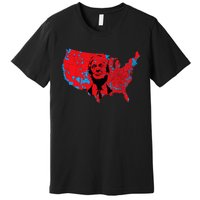 Red Wave Map Of Usa In The Trump 2024 Presidential Election Premium T-Shirt