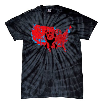 Red Wave Map Of Usa In The Trump 2024 Presidential Election Tie-Dye T-Shirt