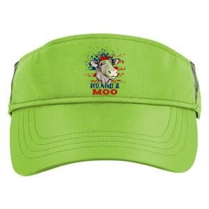 Red White Moo Blue Mighty Moo Cowpens Sc South Carolina Gift Adult Drive Performance Visor