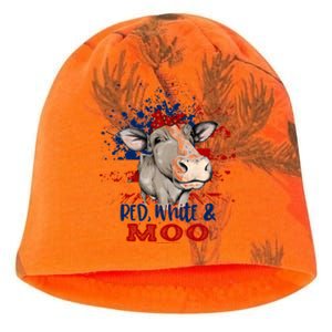 Red White Moo Blue Mighty Moo Cowpens Sc South Carolina Gift Kati - Camo Knit Beanie