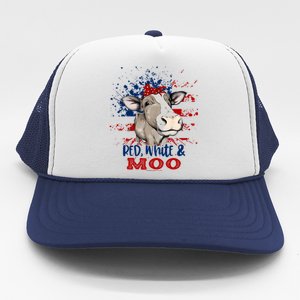 Red White Moo Blue Mighty Moo Cowpens Sc South Carolina Gift Trucker Hat