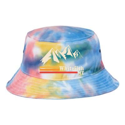 Retro Whitefish Montana Rocky Mountains Ski Tie Dye Newport Bucket Hat