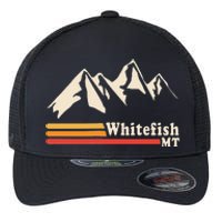 Retro Whitefish Montana Rocky Mountains Ski Flexfit Unipanel Trucker Cap