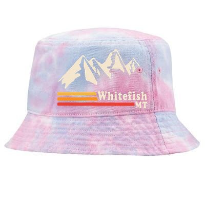 Retro Whitefish Montana Rocky Mountains Ski Tie-Dyed Bucket Hat