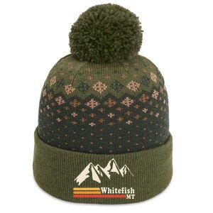 Retro Whitefish Montana Rocky Mountains Ski The Baniff Cuffed Pom Beanie