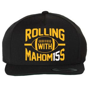 Rolling With Mahomes KC Football Funny Wool Snapback Cap