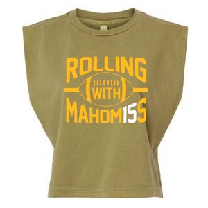 Rolling With Mahomes KC Football Funny Garment-Dyed Women's Muscle Tee