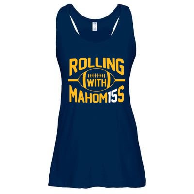 Rolling With Mahomes KC Football Funny Ladies Essential Flowy Tank