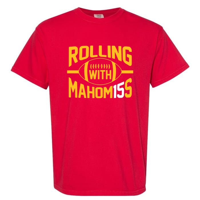 Rolling With Mahomes KC Football Funny Garment-Dyed Heavyweight T-Shirt