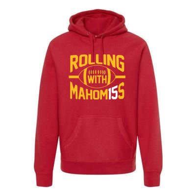 Rolling With Mahomes KC Football Funny Premium Hoodie