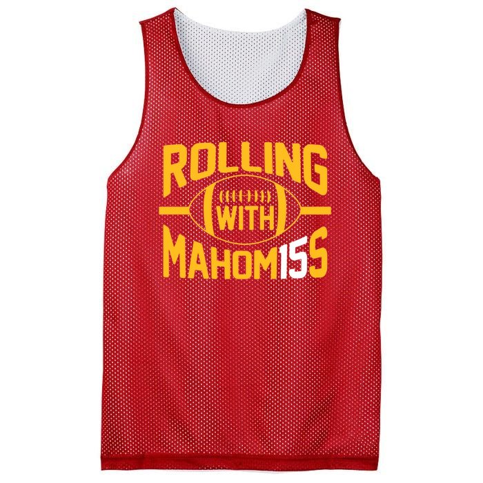 Rolling With Mahomes KC Football Funny Mesh Reversible Basketball Jersey Tank