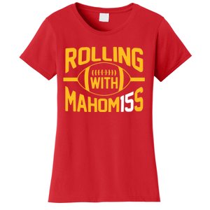 Rolling With Mahomes KC Football Funny Women's T-Shirt