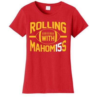 Rolling With Mahomes KC Football Funny Women's T-Shirt