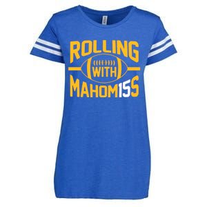 Rolling With Mahomes KC Football Funny Enza Ladies Jersey Football T-Shirt