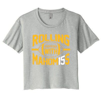 Rolling With Mahomes KC Football Funny Women's Crop Top Tee