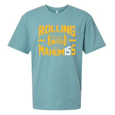 Rolling With Mahomes KC Football Funny Sueded Cloud Jersey T-Shirt