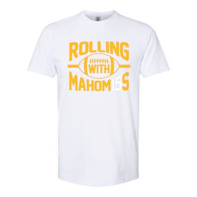 Rolling With Mahomes KC Football Funny Softstyle® CVC T-Shirt