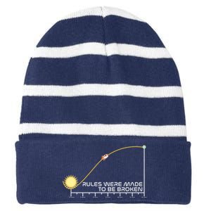 Rules Were Made To Be Broken Striped Beanie with Solid Band