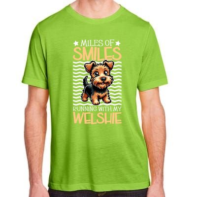 Running With My Welsh Terrier Gift Adult ChromaSoft Performance T-Shirt