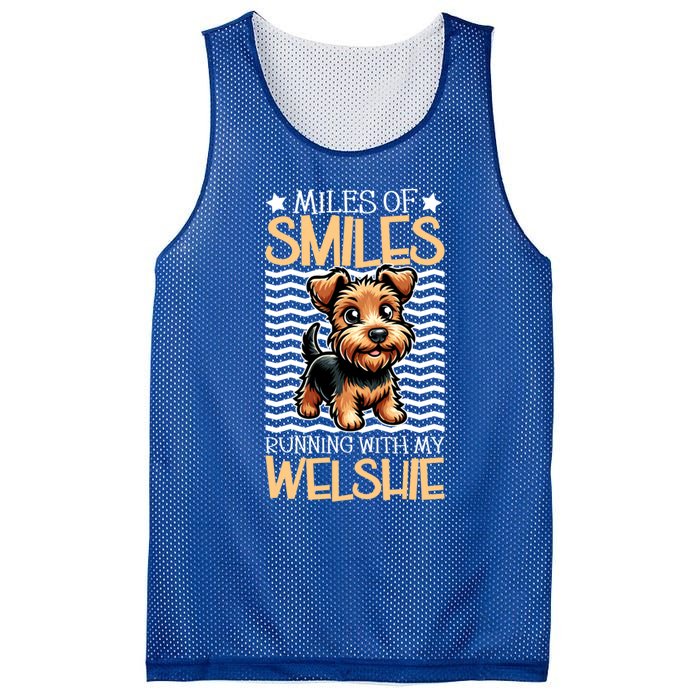 Running With My Welsh Terrier Gift Mesh Reversible Basketball Jersey Tank