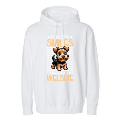 Running With My Welsh Terrier Gift Garment-Dyed Fleece Hoodie