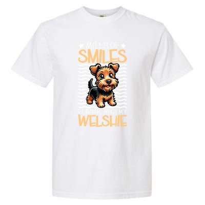 Running With My Welsh Terrier Gift Garment-Dyed Heavyweight T-Shirt