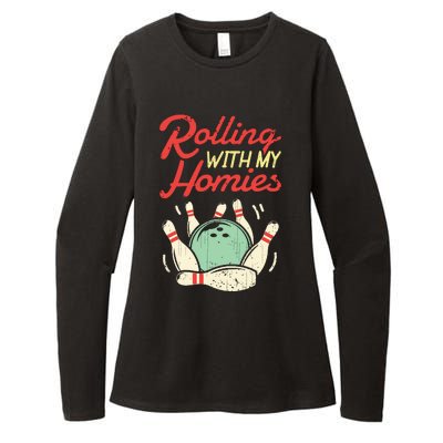 Rolling With My Homies Bowling Bowlers Funny Gift Womens CVC Long Sleeve Shirt