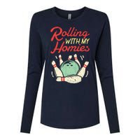 Rolling With My Homies Bowling Bowlers Funny Gift Womens Cotton Relaxed Long Sleeve T-Shirt