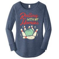 Rolling With My Homies Bowling Bowlers Funny Gift Women's Perfect Tri Tunic Long Sleeve Shirt