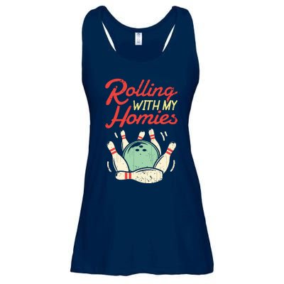 Rolling With My Homies Bowling Bowlers Funny Gift Ladies Essential Flowy Tank