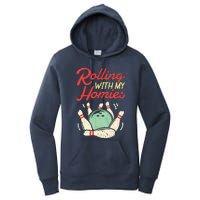 Rolling With My Homies Bowling Bowlers Funny Gift Women's Pullover Hoodie