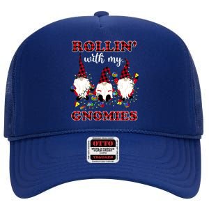 Rollin With My Gnomies Roll For Initiative Christmas Gnomes Gift High Crown Mesh Back Trucker Hat