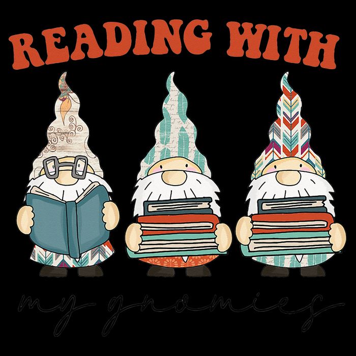 Reading With My Gnomies Funny Book Nerd Gnome Love Reading Baseball Sleeve Shirt