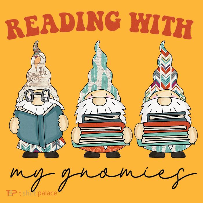 Reading With My Gnomies Funny Book Nerd Gnome Love Reading Pom Pom 12in Knit Beanie