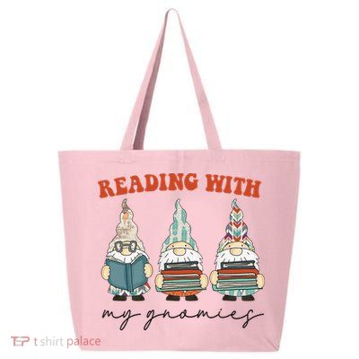 Reading With My Gnomies Funny Book Nerd Gnome Love Reading 25L Jumbo Tote