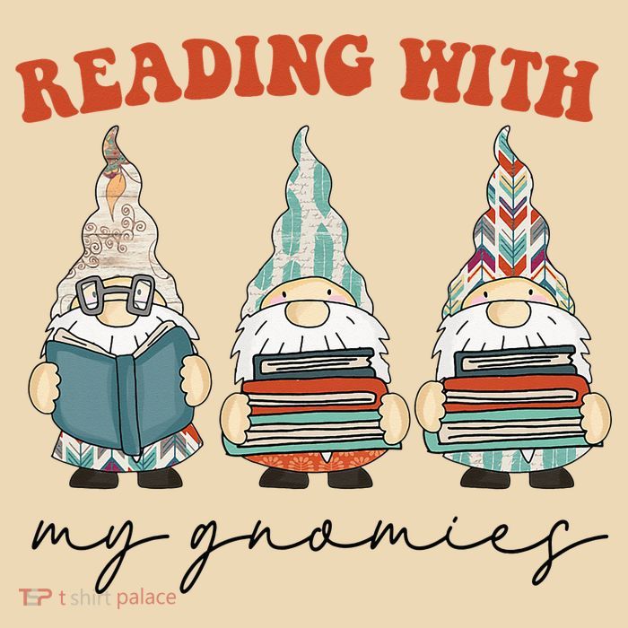 Reading With My Gnomies Funny Book Nerd Gnome Love Reading Zip Tote Bag