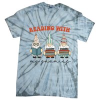 Reading With My Gnomies Funny Book Nerd Gnome Love Reading Tie-Dye T-Shirt