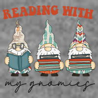 Reading With My Gnomies Funny Book Nerd Gnome Love Reading 7-Panel Snapback Hat