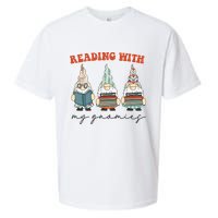 Reading With My Gnomies Funny Book Nerd Gnome Love Reading Sueded Cloud Jersey T-Shirt