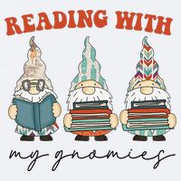 Reading With My Gnomies Funny Book Nerd Gnome Love Reading Sueded Cloud Jersey T-Shirt