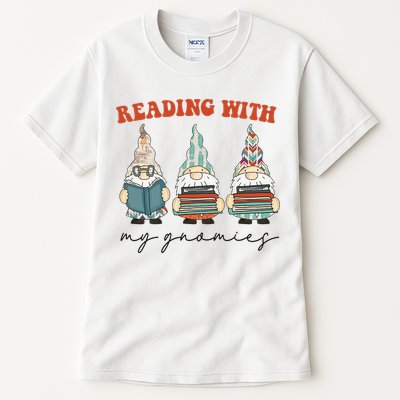 Reading With My Gnomies Funny Book Nerd Gnome Love Reading Tall T-Shirt