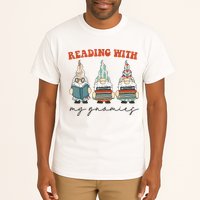 Reading With My Gnomies Funny Book Nerd Gnome Love Reading Tall T-Shirt