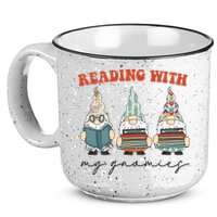 Reading With My Gnomies Funny Book Nerd Gnome Love Reading 15oz Campfire Ceramic Mug