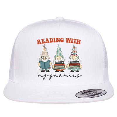 Reading With My Gnomies Funny Book Nerd Gnome Love Reading Flatbill Hat